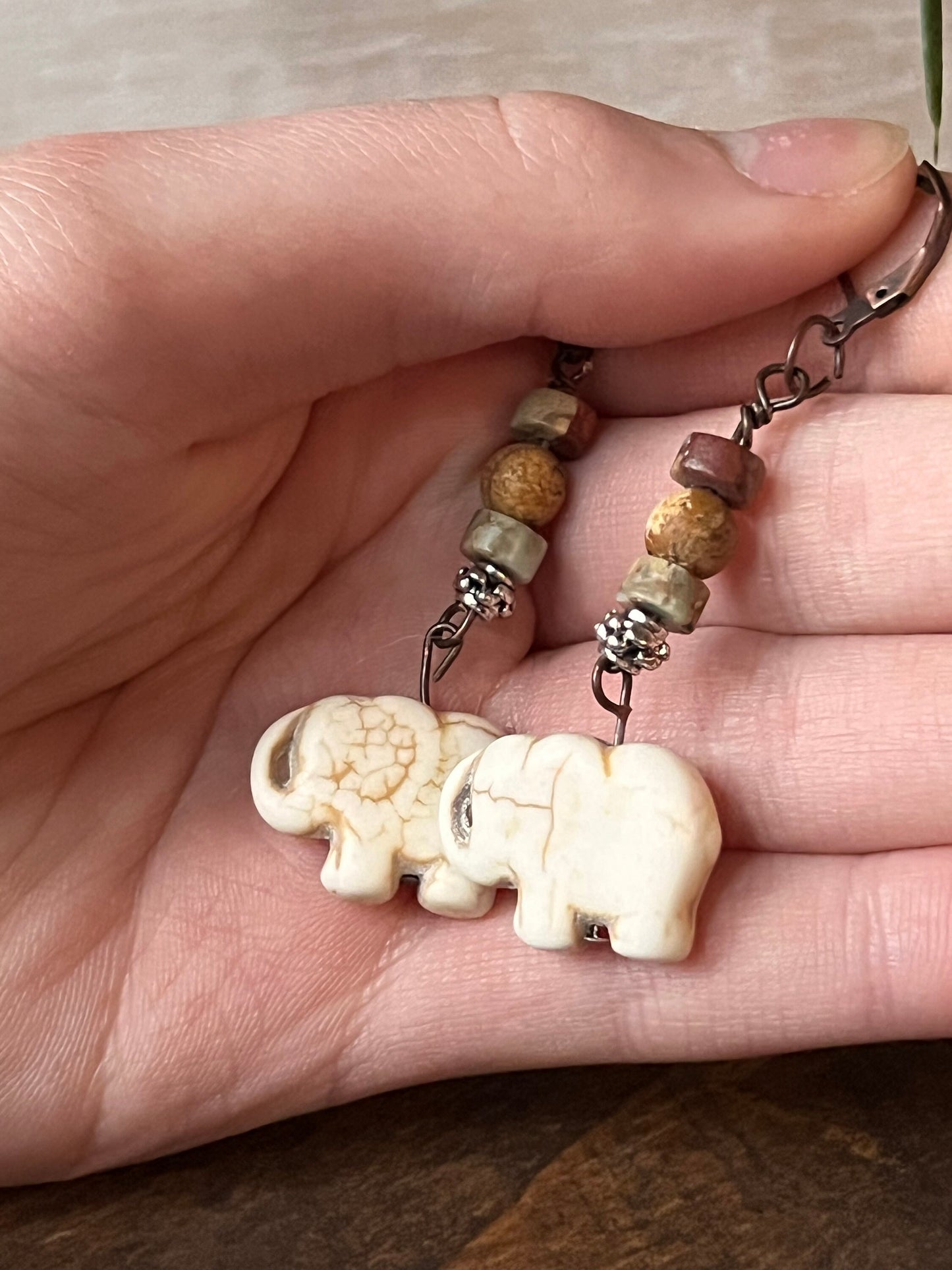Boho Elephant Dangle Earrings
